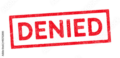 Vector illustration of the word Denied in red ink stamp