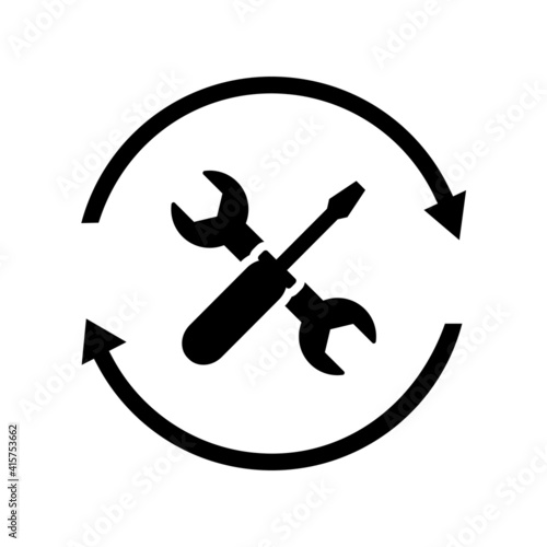 Repair icon vector. Service center symbol. fix illustration sign. read logo.