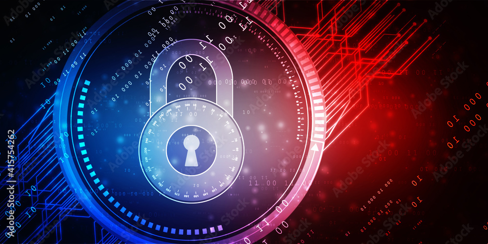 Obraz premium 2d illustration Safety concept: Closed Padlock on digital background 