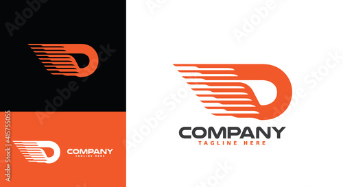 Modern company logo letter D Express for logistics, delivery, delivery, travel, shuttle, travel etc. companies