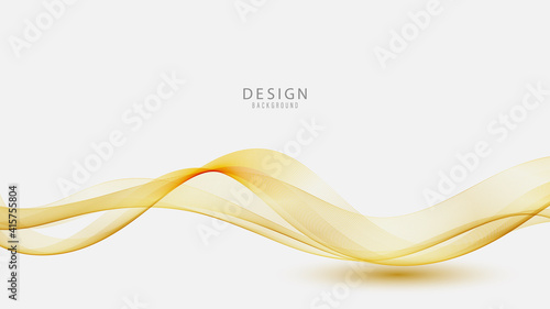 Green wave on white background.Abstract transparent wave background Green wave flow background