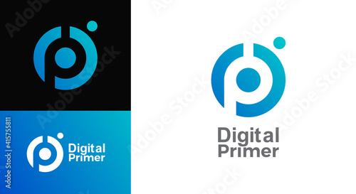 Business corporate letter P logo design vector. Colorful letter PD logo vector template. Letter P logo for technology.