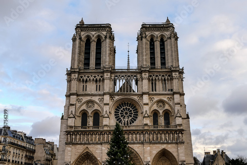 Notre Dame de paris Church cathedral, Photo image a Beautiful panoramic view of Paris Metropolitan City photo