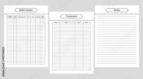 Order form, Planner pages  bullet journal