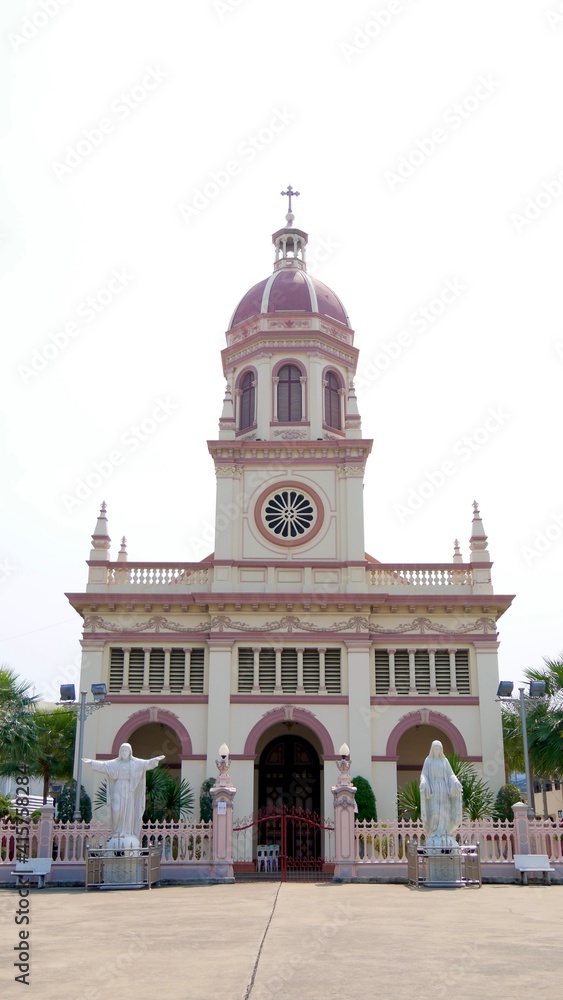 February 21 2021 - Bangkok, Thailand : Santa Cruz Church also known as Kudi Chin, the Roman Catholic church in Bangkok.