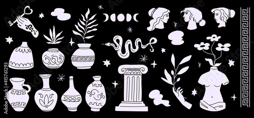 Greece White Silhouettes