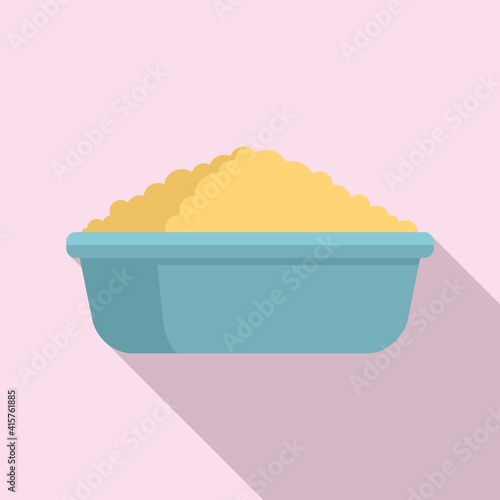 Cereal flakes protein icon. Flat illustration of cereal flakes protein vector icon for web design