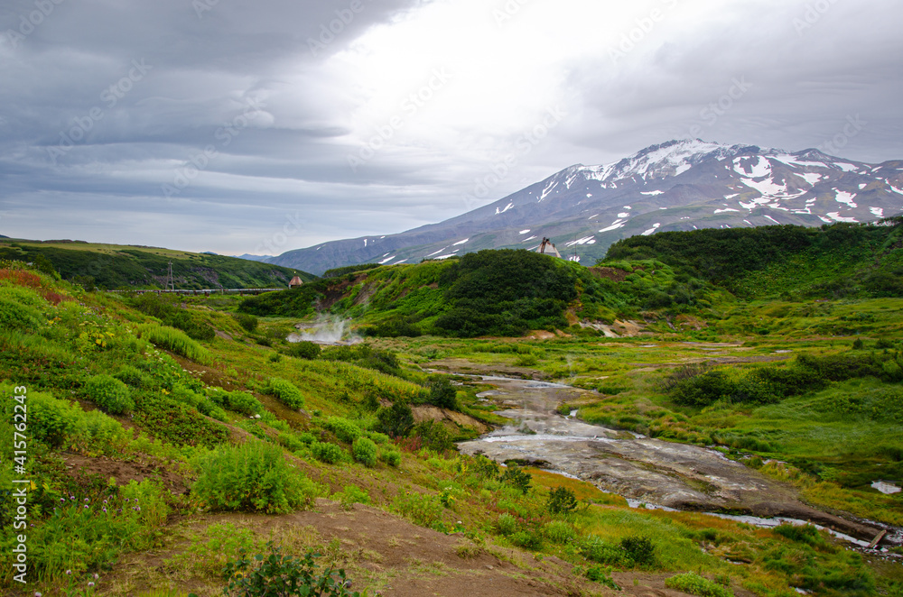 Geothermal Valley. Russia, Kamchatka 2020. Photo taken during an expedition to the volcano.