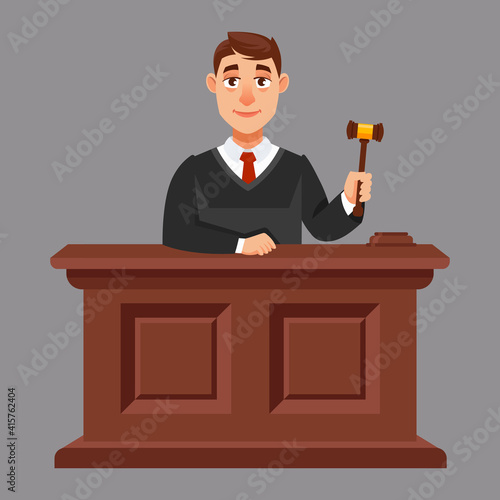 Judges in cartoon style. Illustration of judicial process.