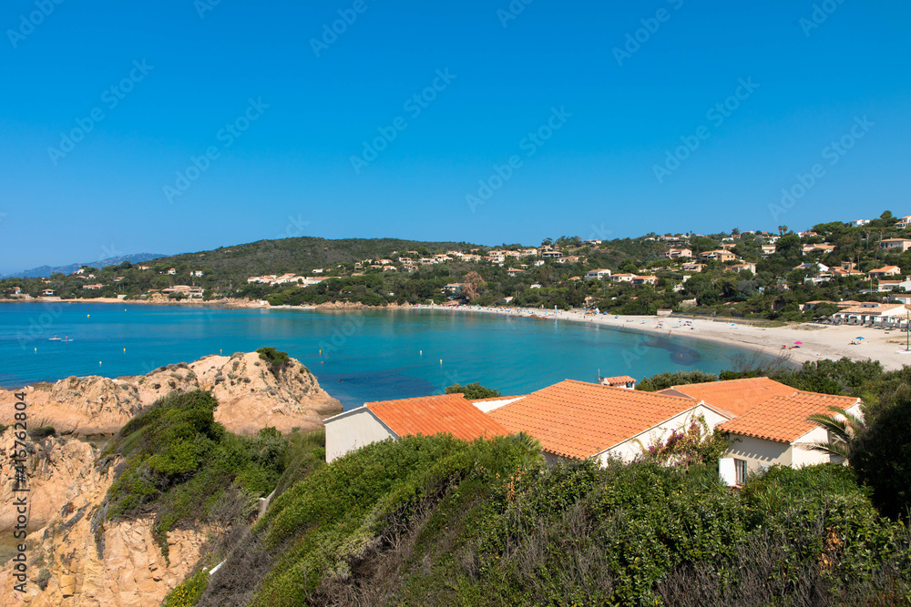 Beach Liamone between Tiuccia and Sagone, Corse du Sud, Corsica. Tourism an vacations concept.