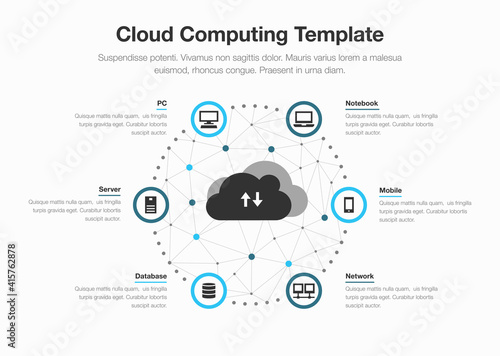 Simple infographic template for cloud computing with icons and place for your content. Easy to use for your website or presentation.
