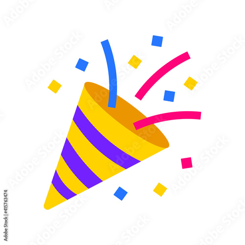 Clubhouse app. Party popper emoji vector