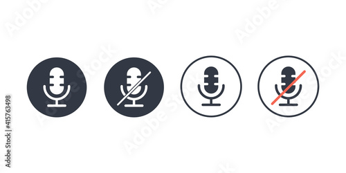 Clubhouse. Audio Chat. User Icon with Turned Off Mic. Online voice message. Social network. Concept audio chatting and ounline chat. Vector illustration