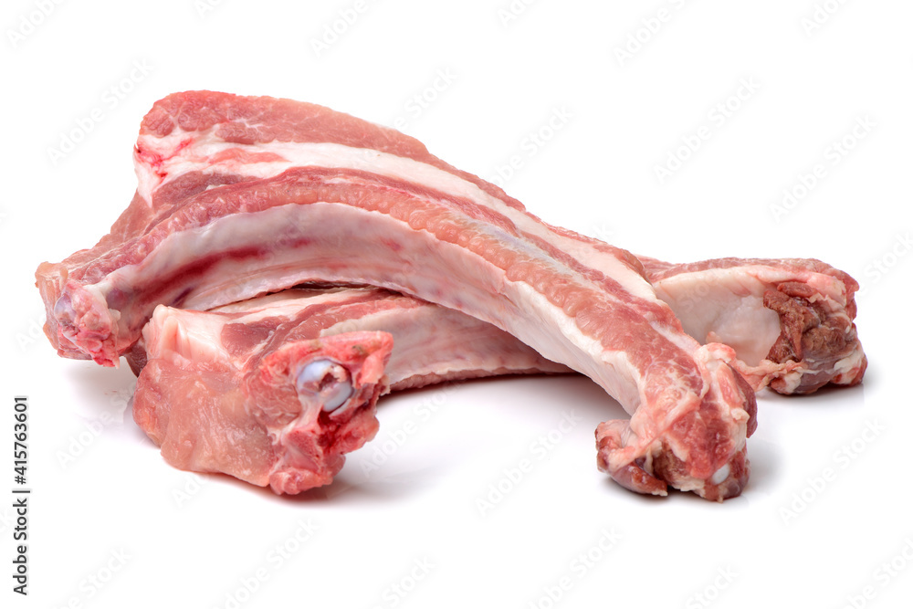 Raw spare ribs on white background Raw spare ribs on white background