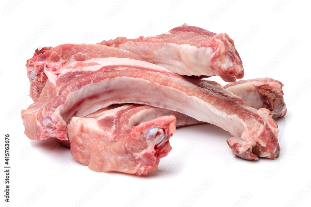 Raw spare ribs on white background Raw spare ribs on white background