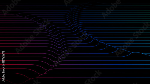 Wave dynamic rhythm line abstract vector background