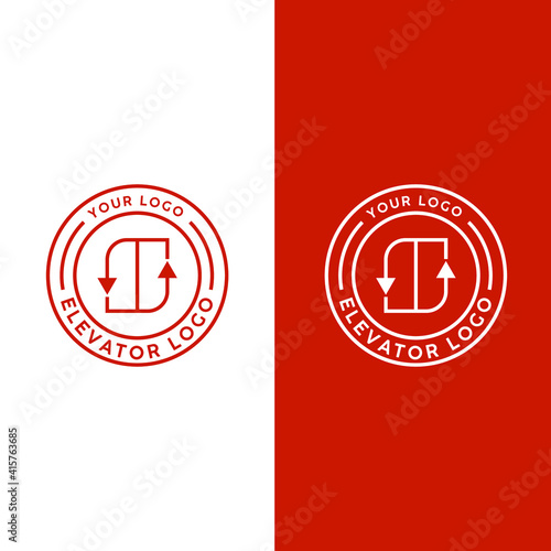 elevator logo design creative and minimal logotype vector template