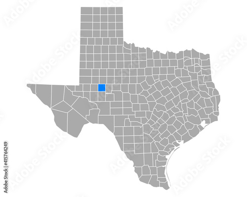 Karte von Glasscock in Texas