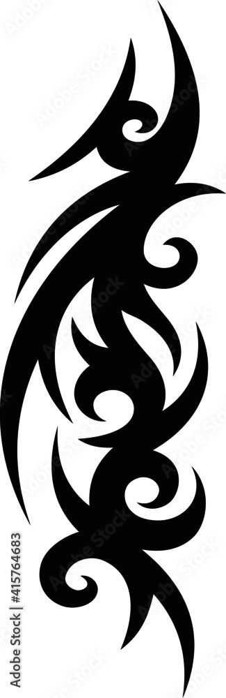 Naklejka premium Vector symbol, ornament, tattoo. beautiful vector illustration. Drawings on the body, ancient symbols.