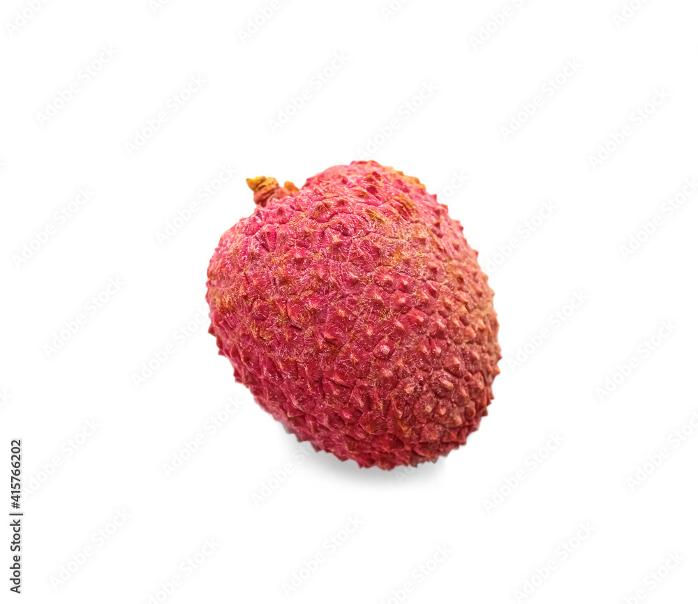 Whole ripe lychee fruit isolated on white Whole ripe lychee fruit isolated on white