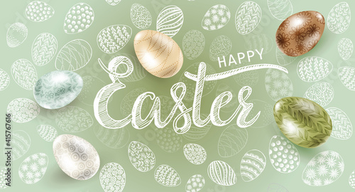 Happy easter hand drawn illustration