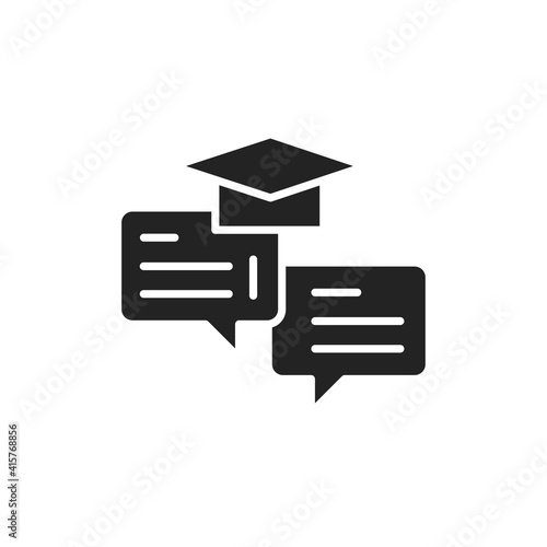 Oratory courses black glyph icon. Outline pictogram for web page, mobile app, promo.
