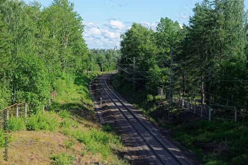 Railway in the forest.