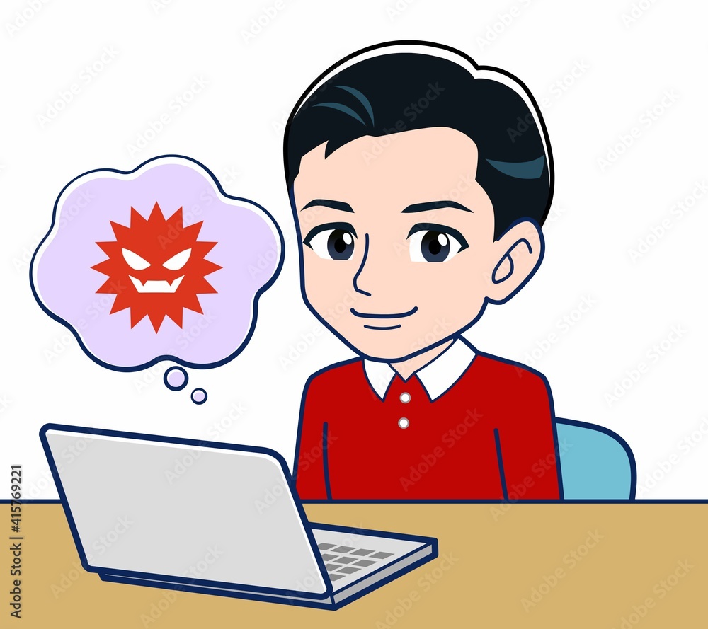 赤い長袖を着た若い男性 赤い長袖を着た若い男性