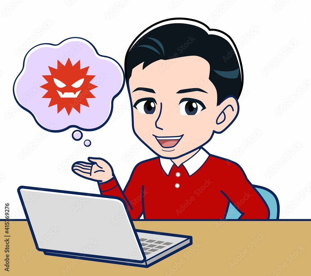 赤い長袖を着た若い男性 赤い長袖を着た若い男性