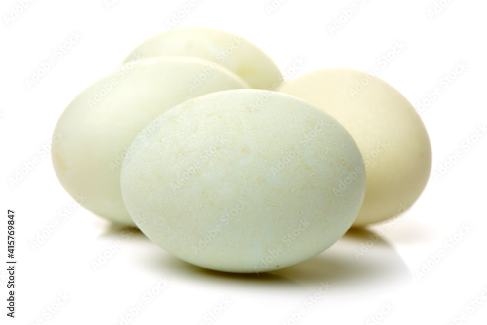 Duck eggs on white background Duck eggs on white background