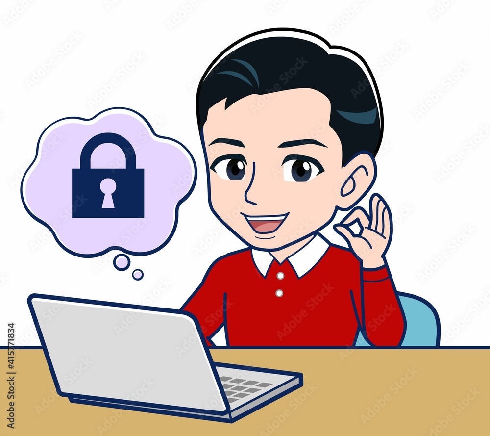 赤い長袖を着た若い男性