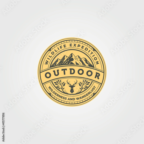 outdoor icon logo vector emblem illustration design, adventure vintage emblem patch illustration design