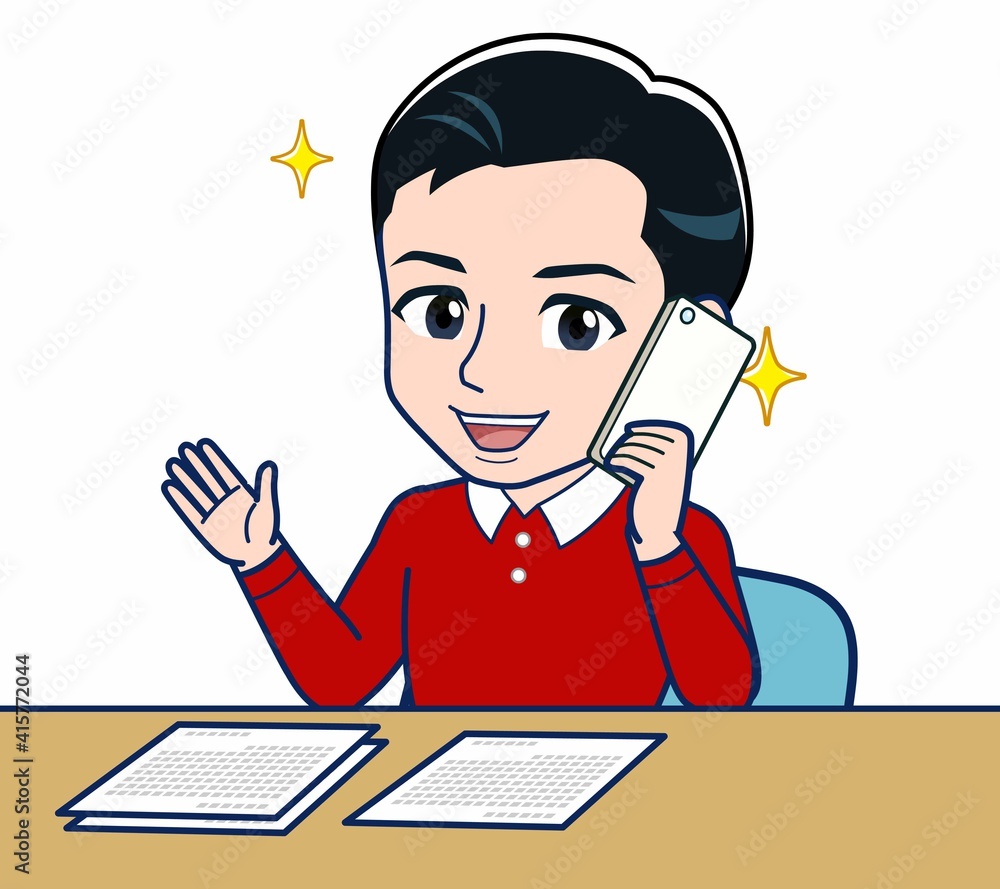赤い長袖を着た若い男性 赤い長袖を着た若い男性