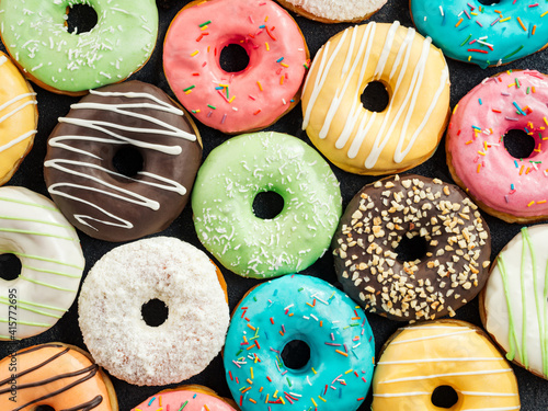 Fotografie, Tablou Donuts pattern