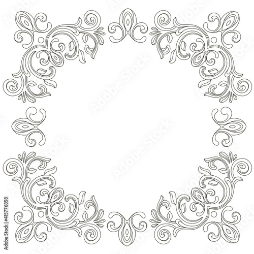 Oriental vector damask patterns for greeting cards and wedding invitations