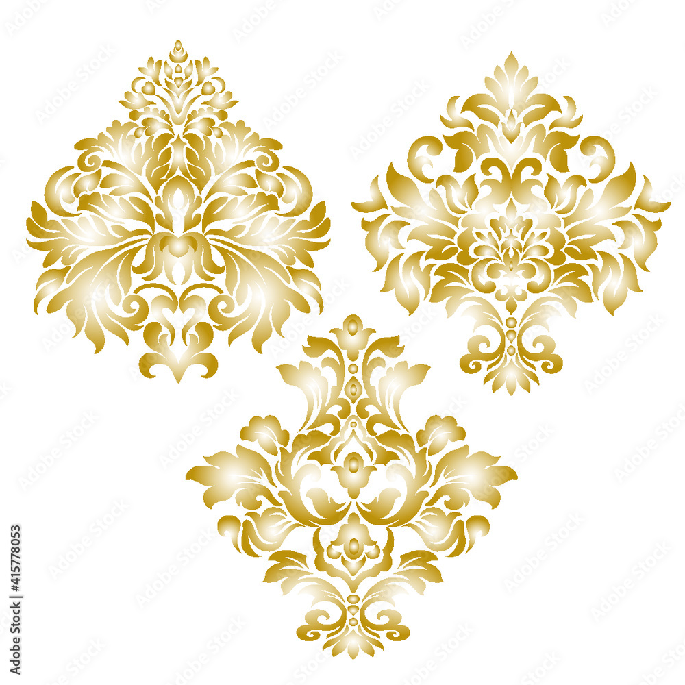 Oriental vector damask patterns for greeting cards and wedding invitations Oriental vector damask patterns for greeting cards and wedding invitations