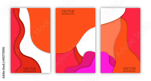 Bright abstract background. Stories template for social media. Vector modern template. Shapes and doodles.