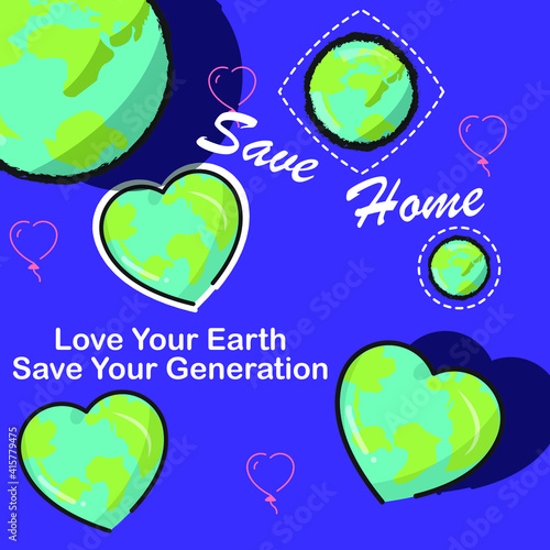 Love your earth, save your generational concept background. earth day vector concept background vector illustration for web design, posters, etc.