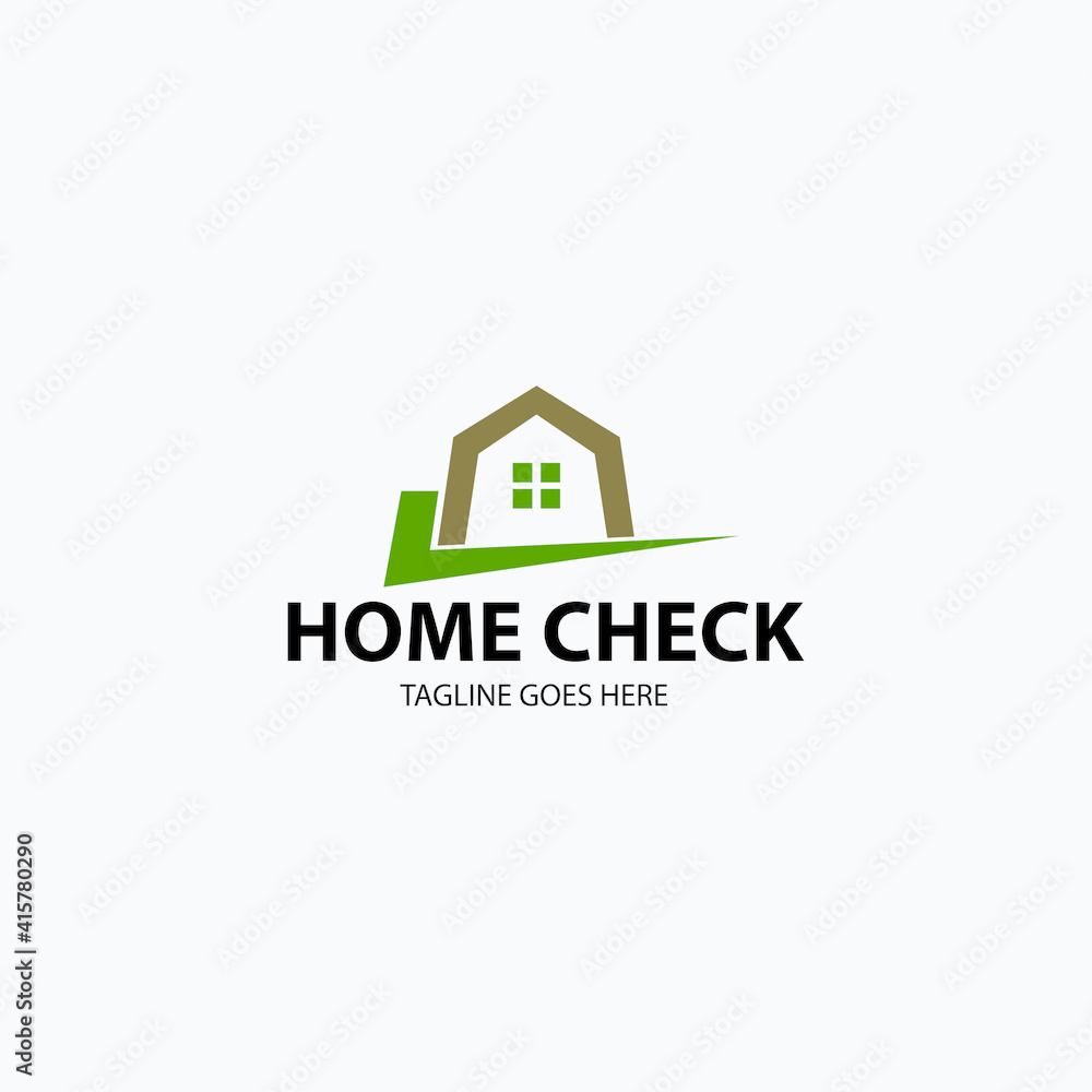 Home check logo design template. Vector illustration
