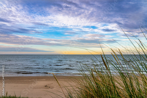Baltic Sea with seaweed and beach