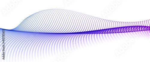 Abstract wave flow of runny dotted particles vector abstract background, technology and science big data flow, nanotechnology, connection information tech design.