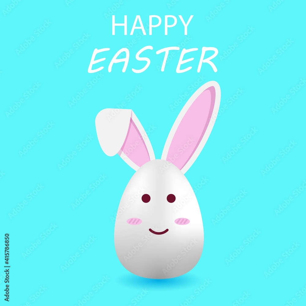 Cute kawaii egg rabbit for celebration Happy Easter. Vector illustration for card, poster, flayer. Cute kawaii egg rabbit for celebration Happy Easter. Vector illustration for card, poster, flayer.