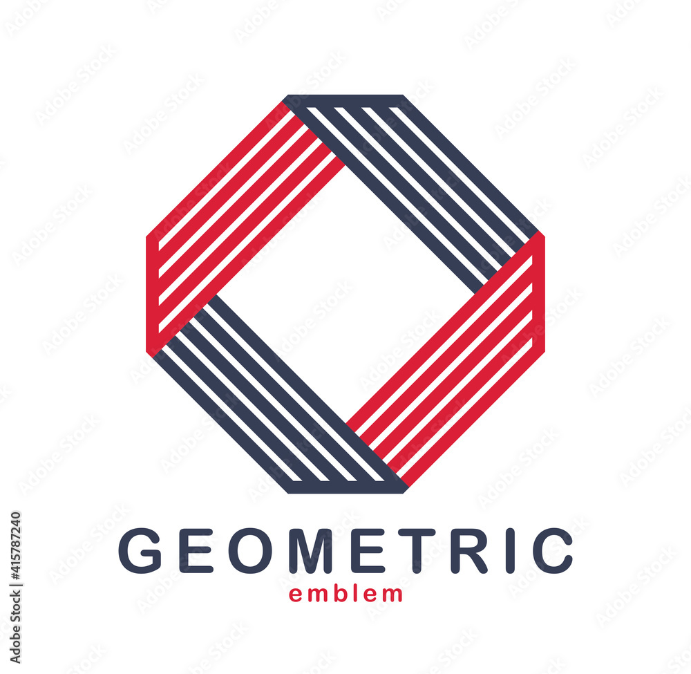 Geometric vector line art logo isolated on white, abstract linear contemporary style symbol, geometrical shape emblem, business corporate branding graphic design element. Geometric vector line art logo isolated on white, abstract linear contemporary style symbol, geometrical shape emblem, business corporate branding graphic design element.