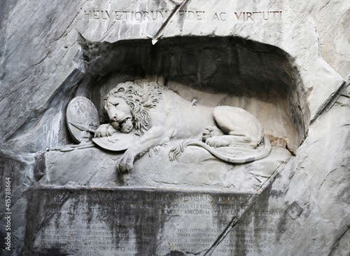 Lion Monument rock relief