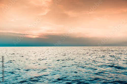 Beautiful sunset on the ocean sea