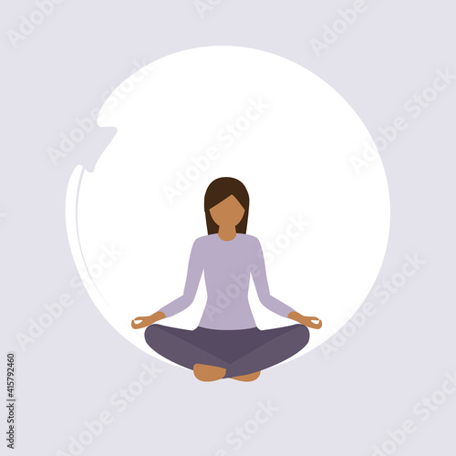 girl doing yoga exercise healthy lifestyle fitness design vector illustration EPS10