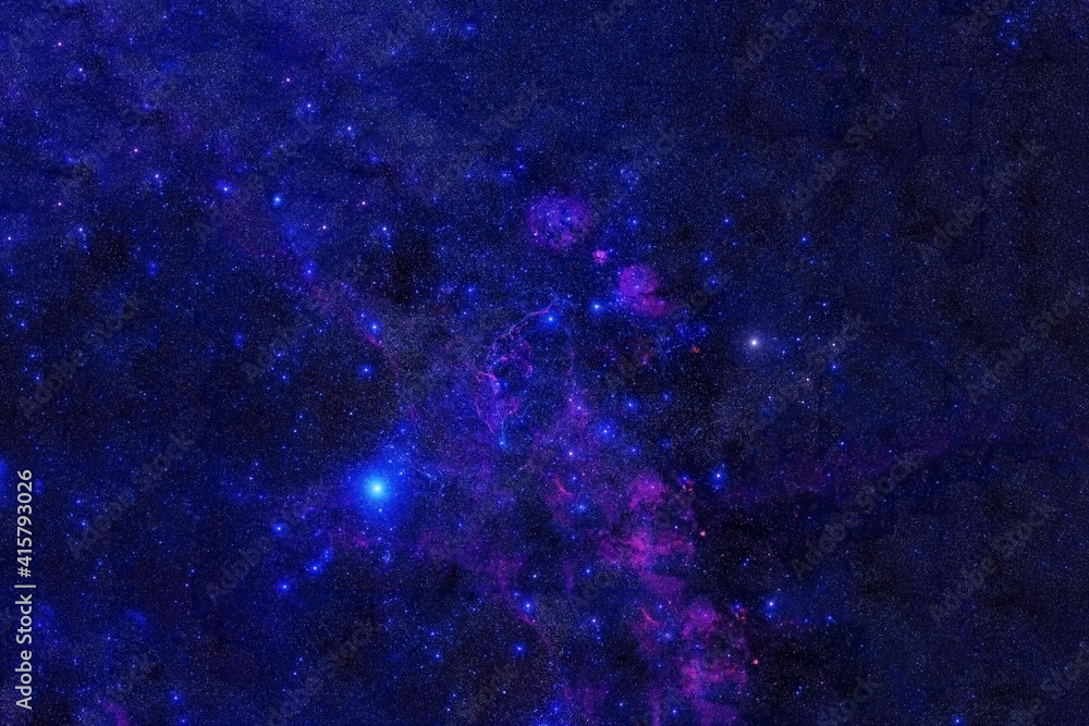 Obraz premium Blue space with stars. Elements of this image were furnished by NASA.