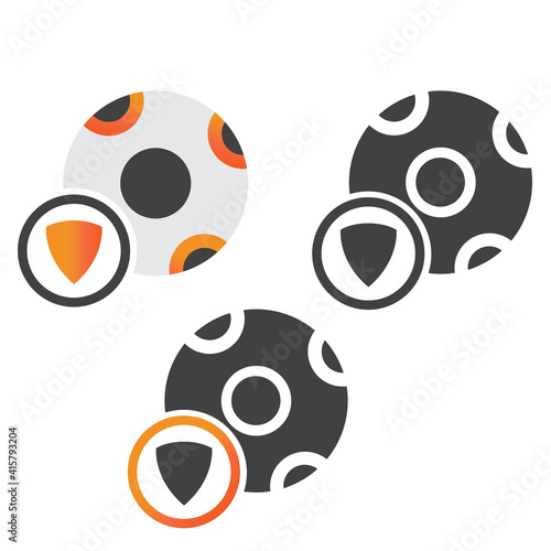 soccer ball shield illlustration design. soccer ball shield icon isolated on white background. ready use vector.