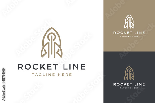 rocket line modern logo design
