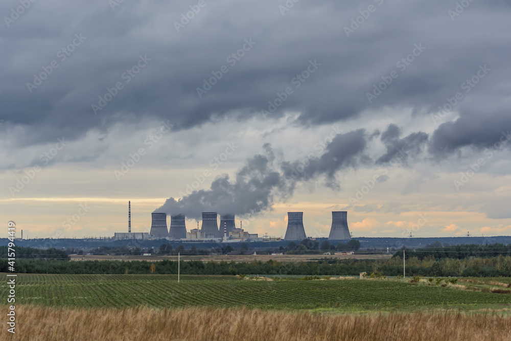 Rivne Nuclear Power Plant, Varash, Rivne oblast, Ukraine. Production of electric and thermal energy. Power generation.